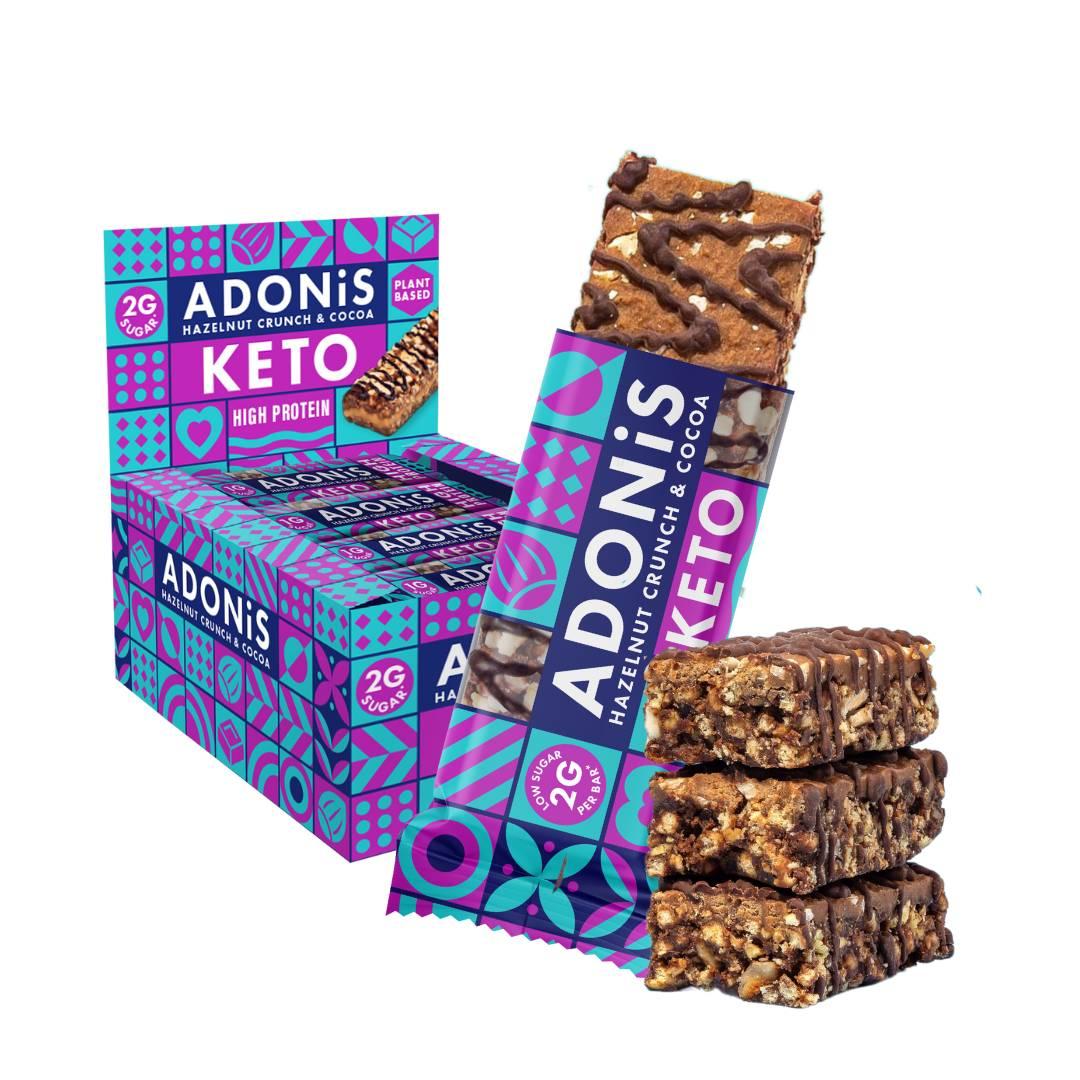 Keto High Protein Bar 16 x 45g Riegel von Adonis