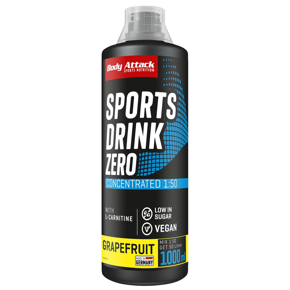 Body Attack - Sports Drink Zero 1000ml Flasche